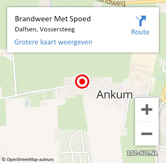 Locatie op kaart van de 112 melding: Brandweer Met Spoed Naar Dalfsen, Vossersteeg op 24 november 2022 12:45