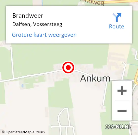 Locatie op kaart van de 112 melding: Brandweer Dalfsen, Vossersteeg op 24 november 2022 12:47
