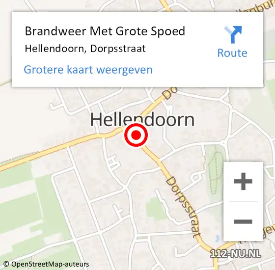 Locatie op kaart van de 112 melding: Brandweer Met Grote Spoed Naar Hellendoorn, Dorpsstraat op 24 november 2022 16:17