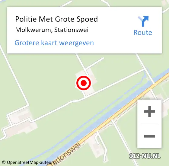 Locatie op kaart van de 112 melding: Politie Met Grote Spoed Naar Molkwerum, Stationswei op 24 november 2022 17:39