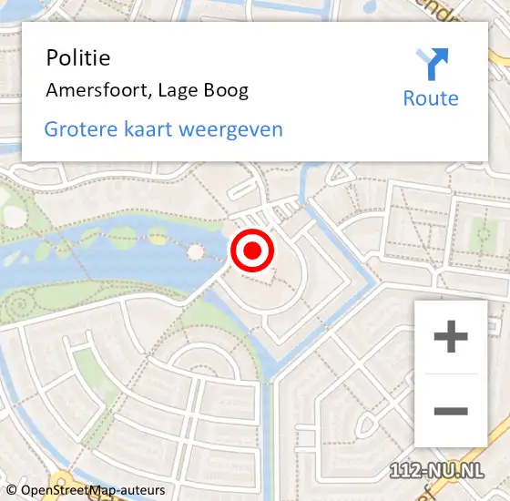 Locatie op kaart van de 112 melding: Politie Amersfoort, Lage Boog op 25 november 2022 02:09