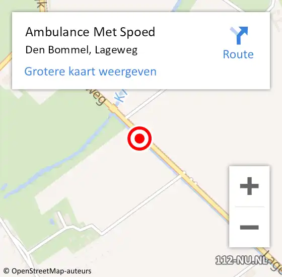 Locatie op kaart van de 112 melding: Ambulance Met Spoed Naar Den Bommel, Lageweg op 25 november 2022 07:53