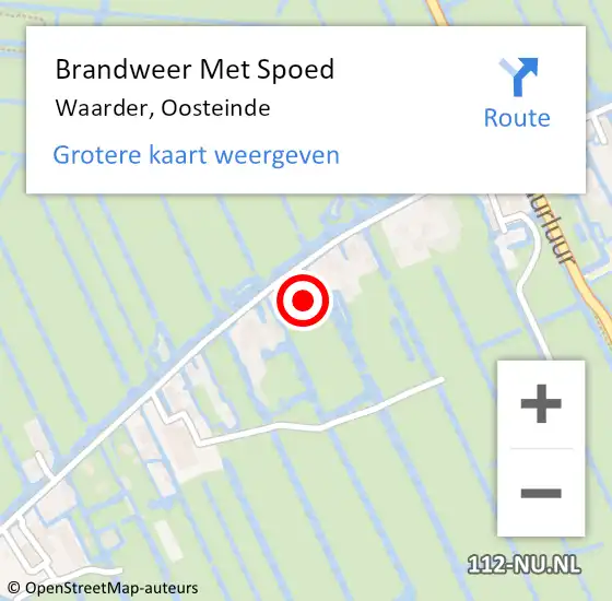 Locatie op kaart van de 112 melding: Brandweer Met Spoed Naar Waarder, Oosteinde op 25 november 2022 13:04