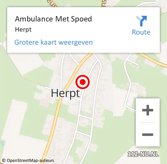 Locatie op kaart van de 112 melding: Ambulance Met Spoed Naar Herpt op 25 november 2022 13:18