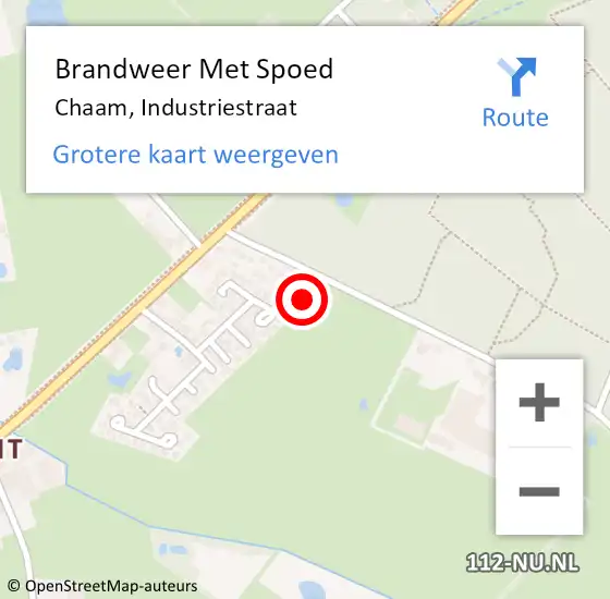 Locatie op kaart van de 112 melding: Brandweer Met Spoed Naar Chaam, Industriestraat op 25 november 2022 15:54