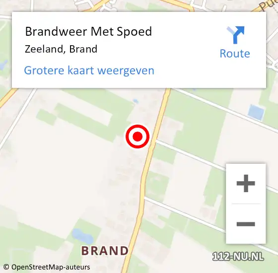 Locatie op kaart van de 112 melding: Brandweer Met Spoed Naar Zeeland, Brand op 26 november 2022 10:05