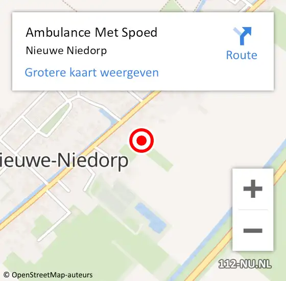 Locatie op kaart van de 112 melding: Ambulance Met Spoed Naar Nieuwe Niedorp op 26 november 2022 12:19