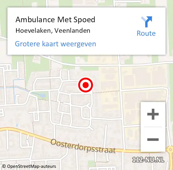 Locatie op kaart van de 112 melding: Ambulance Met Spoed Naar Hoevelaken, Veenlanden op 26 november 2022 16:18