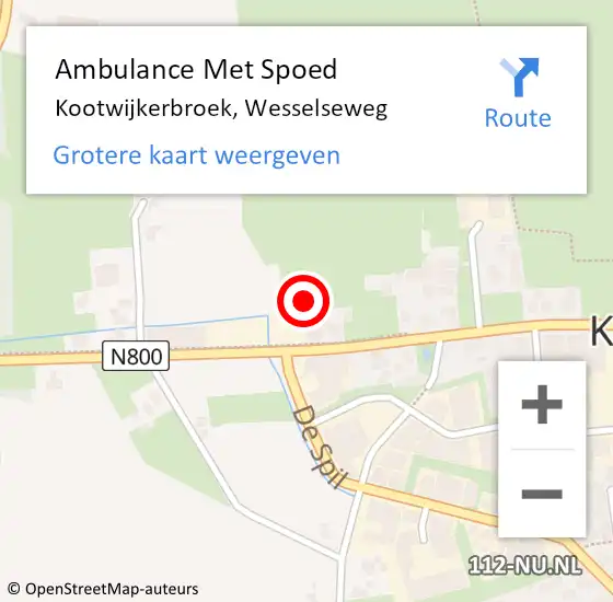 Locatie op kaart van de 112 melding: Ambulance Met Spoed Naar Kootwijkerbroek, Wesselseweg op 26 november 2022 16:56