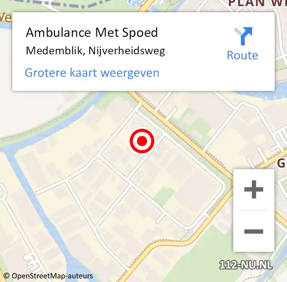 Locatie op kaart van de 112 melding: Ambulance Met Spoed Naar Medemblik, Nijverheidsweg op 26 november 2022 18:30