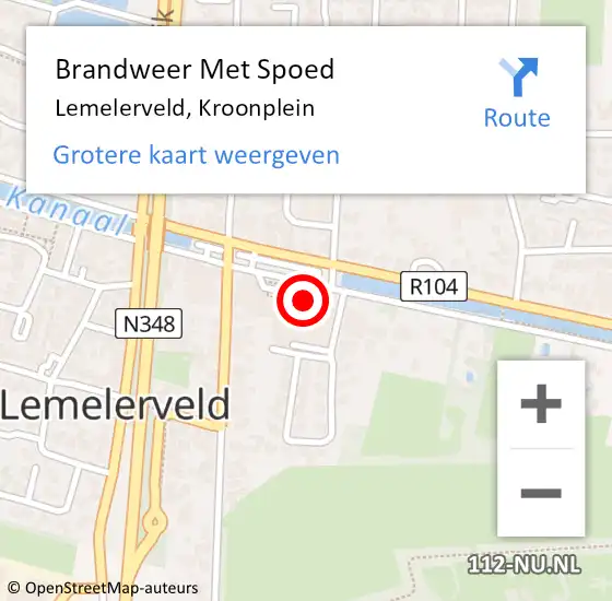 Locatie op kaart van de 112 melding: Brandweer Met Spoed Naar Lemelerveld, Kroonplein op 26 november 2022 20:42