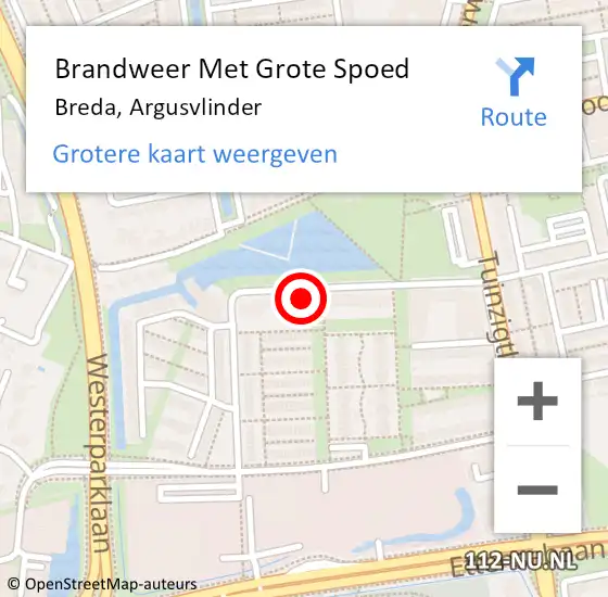 Locatie op kaart van de 112 melding: Brandweer Met Grote Spoed Naar Breda, Argusvlinder op 26 november 2022 21:00