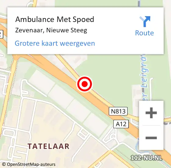 Locatie op kaart van de 112 melding: Ambulance Met Spoed Naar Zevenaar, Steeg op 6 augustus 2014 11:30