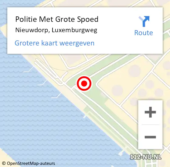 Locatie op kaart van de 112 melding: Politie Met Grote Spoed Naar Nieuwdorp, Luxemburgweg op 26 november 2022 23:11