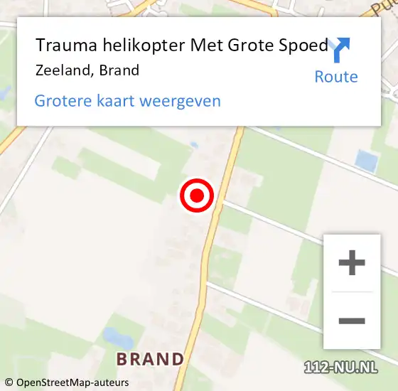 Locatie op kaart van de 112 melding: Trauma helikopter Met Grote Spoed Naar Zeeland, Brand op 27 november 2022 01:42