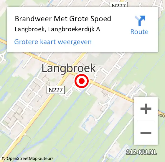 Locatie op kaart van de 112 melding: Brandweer Met Grote Spoed Naar Langbroek, Langbroekerdijk A op 27 november 2022 06:52