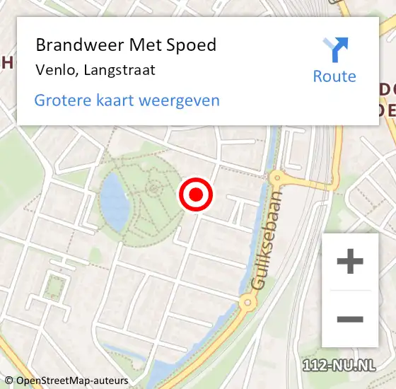 Locatie op kaart van de 112 melding: Brandweer Met Spoed Naar Venlo, Langstraat op 27 november 2022 07:20
