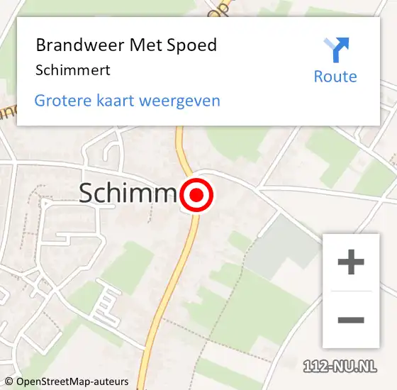 Locatie op kaart van de 112 melding: Brandweer Met Spoed Naar Schimmert op 27 november 2022 12:28