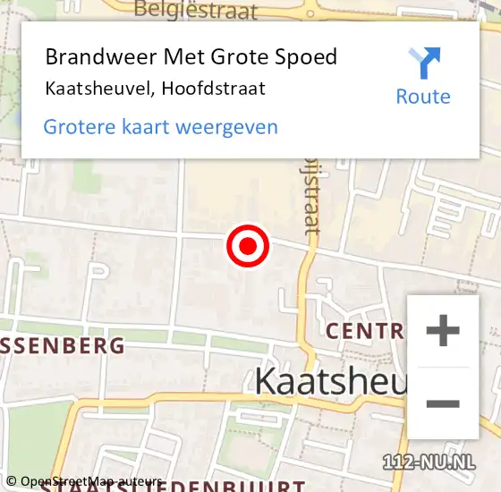 Locatie op kaart van de 112 melding: Brandweer Met Grote Spoed Naar Kaatsheuvel, Hoofdstraat op 27 november 2022 17:18