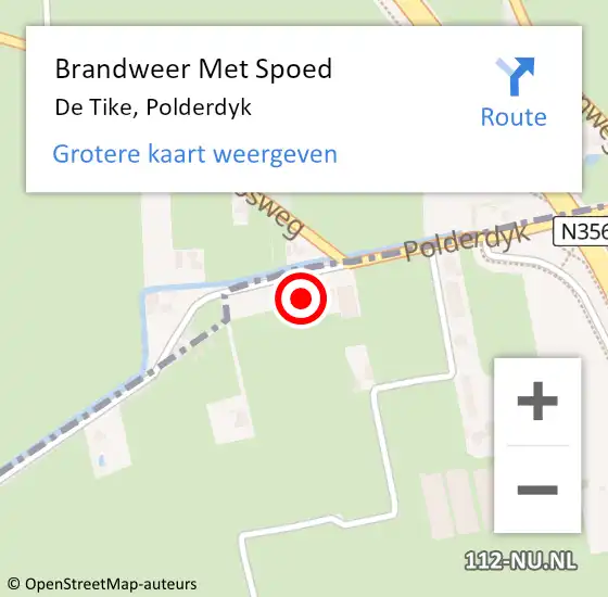 Locatie op kaart van de 112 melding: Brandweer Met Spoed Naar De Tike, Polderdyk op 27 november 2022 18:38