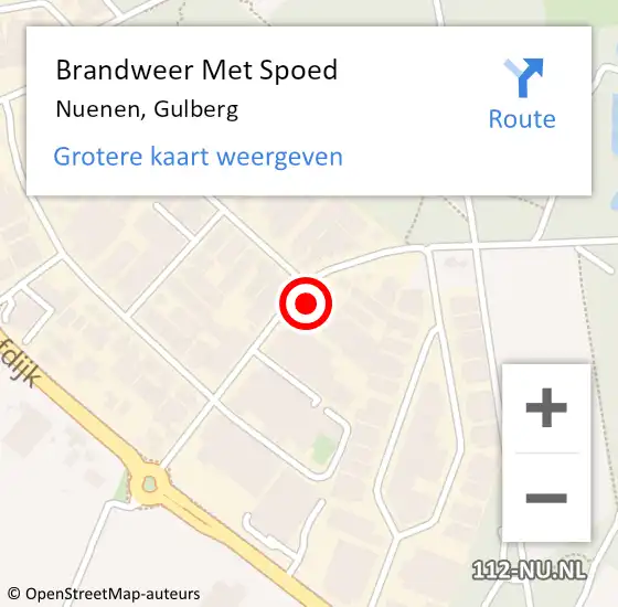 Locatie op kaart van de 112 melding: Brandweer Met Spoed Naar Nuenen, Gulberg op 28 november 2022 07:41