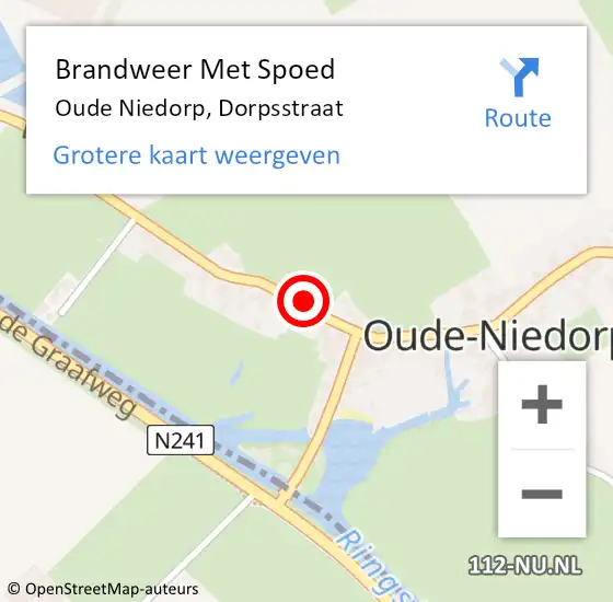 Locatie op kaart van de 112 melding: Brandweer Met Spoed Naar Oude Niedorp, Dorpsstraat op 28 november 2022 10:45