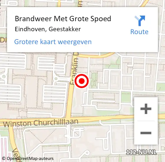Locatie op kaart van de 112 melding: Brandweer Met Grote Spoed Naar Eindhoven, Geestakker op 28 november 2022 19:16