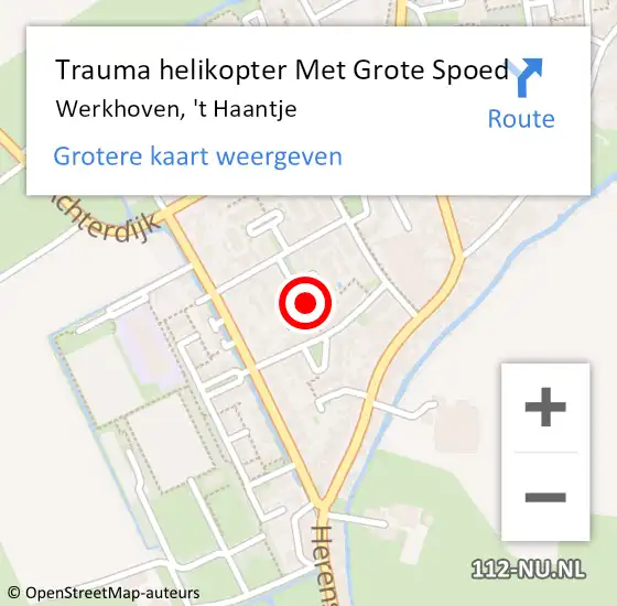 Locatie op kaart van de 112 melding: Trauma helikopter Met Grote Spoed Naar Werkhoven, 't Haantje op 28 november 2022 20:01