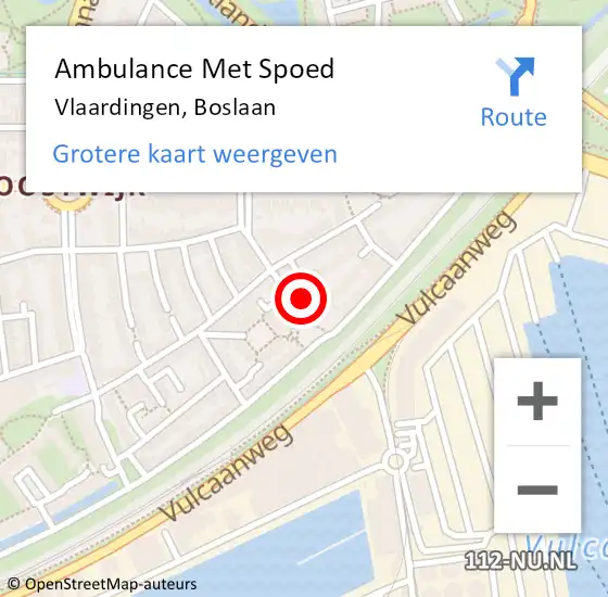 Locatie op kaart van de 112 melding: Ambulance Met Spoed Naar Vlaardingen, Boslaan op 28 november 2022 23:07