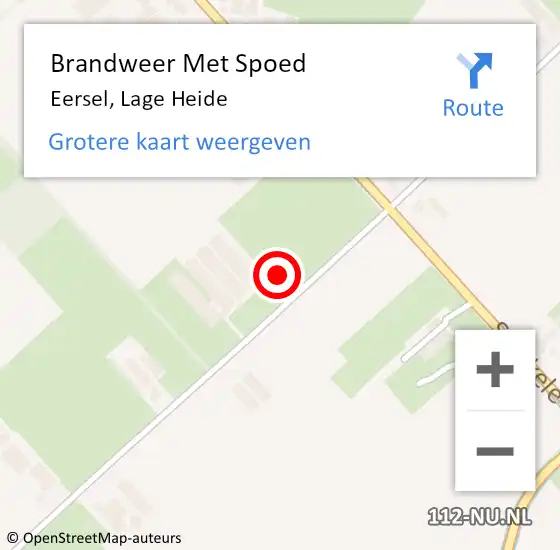 Locatie op kaart van de 112 melding: Brandweer Met Spoed Naar Eersel, Lage Heide op 29 november 2022 09:18