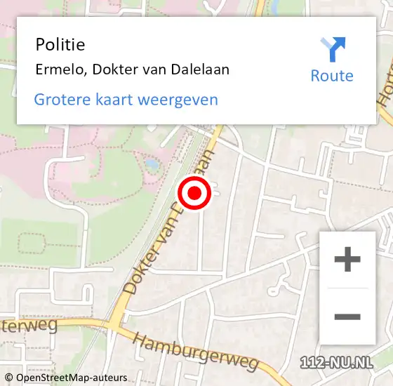 Locatie op kaart van de 112 melding: Politie Ermelo, Dokter van Dalelaan op 29 november 2022 12:20