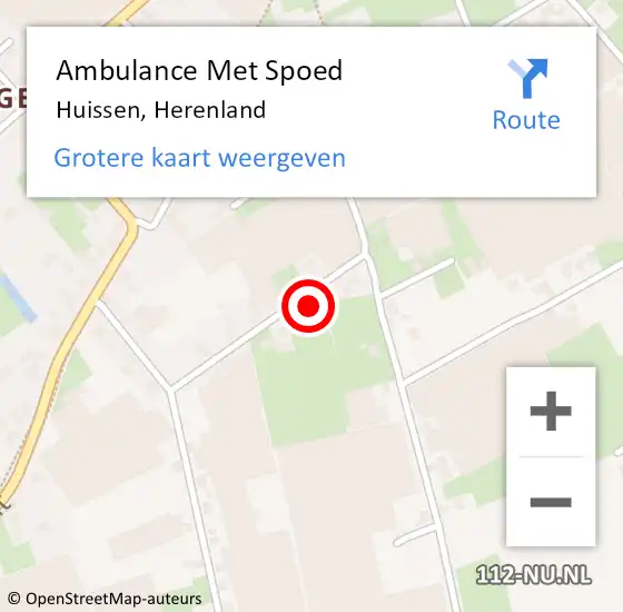 Locatie op kaart van de 112 melding: Ambulance Met Spoed Naar Huissen, Herenland op 29 november 2022 13:23