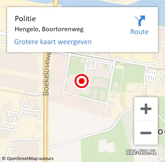Locatie op kaart van de 112 melding: Politie Hengelo, Boortorenweg op 29 november 2022 15:07