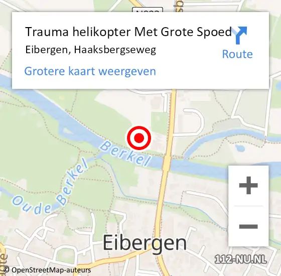 Locatie op kaart van de 112 melding: Trauma helikopter Met Grote Spoed Naar Eibergen, Haaksbergseweg op 30 november 2022 14:37