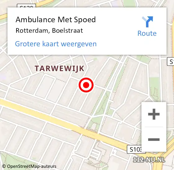Locatie op kaart van de 112 melding: Ambulance Met Spoed Naar Rotterdam, Boelstraat op 1 december 2022 13:37