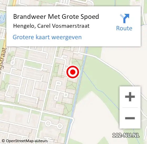 Locatie op kaart van de 112 melding: Brandweer Met Grote Spoed Naar Hengelo, Carel Vosmaerstraat op 1 december 2022 15:52