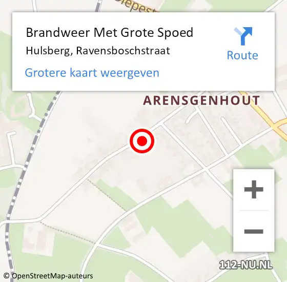 Locatie op kaart van de 112 melding: Brandweer Met Grote Spoed Naar Hulsberg, Ravensboschstraat op 2 december 2022 07:38