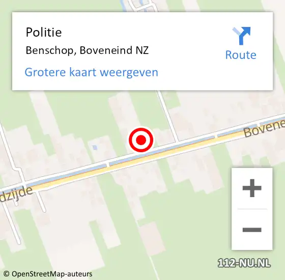 Locatie op kaart van de 112 melding: Politie Benschop, Boveneind NZ op 2 december 2022 10:48