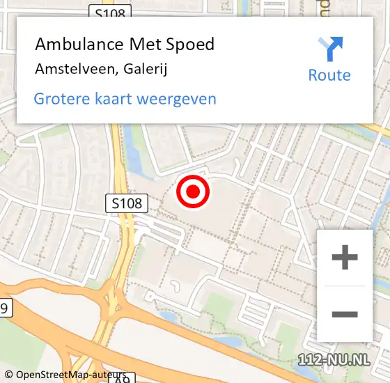 Locatie op kaart van de 112 melding: Ambulance Met Spoed Naar Amstelveen, Galerij op 2 december 2022 12:35