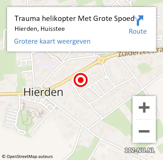 Locatie op kaart van de 112 melding: Trauma helikopter Met Grote Spoed Naar Hierden, Huisstee op 2 december 2022 14:40
