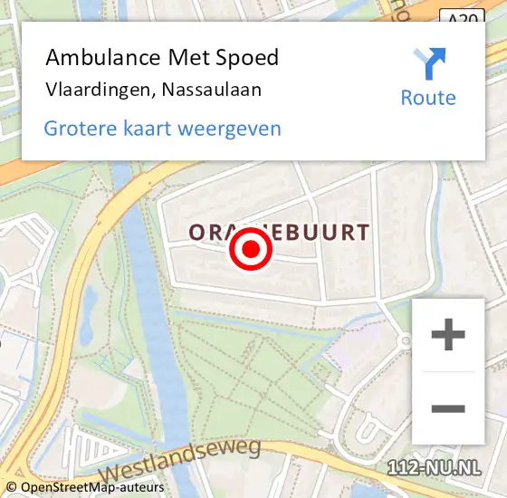Locatie op kaart van de 112 melding: Ambulance Met Spoed Naar Vlaardingen, Nassaulaan op 2 december 2022 16:53