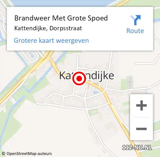 Locatie op kaart van de 112 melding: Brandweer Met Grote Spoed Naar Kattendijke, Dorpsstraat op 2 december 2022 23:34