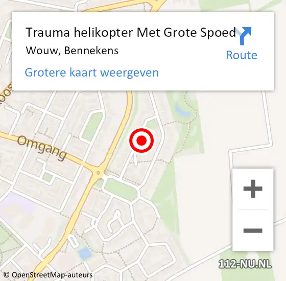 Locatie op kaart van de 112 melding: Trauma helikopter Met Grote Spoed Naar Wouw, Bennekens op 3 december 2022 06:45