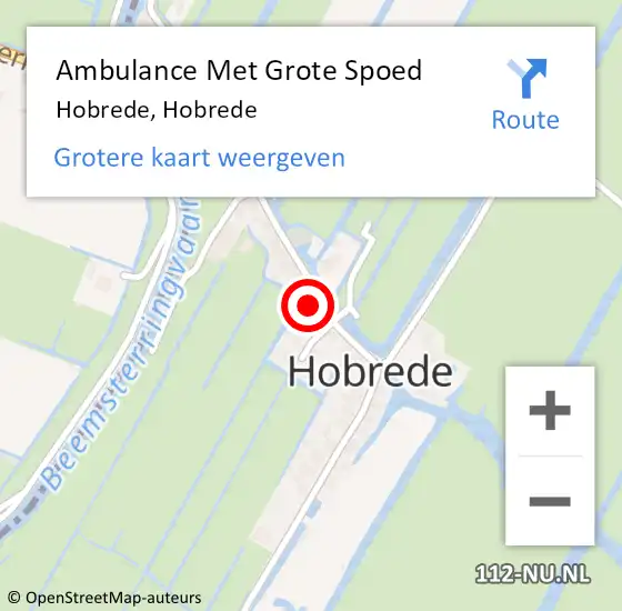 Locatie op kaart van de 112 melding: Ambulance Met Grote Spoed Naar Hobrede, Hobrede op 3 december 2022 07:30