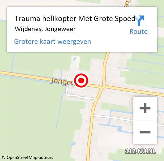 Locatie op kaart van de 112 melding: Trauma helikopter Met Grote Spoed Naar Wijdenes, Jongeweer op 3 december 2022 11:46