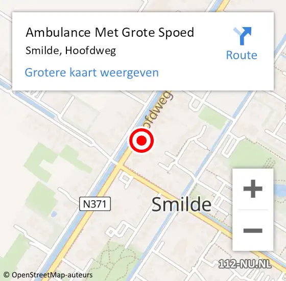 Locatie op kaart van de 112 melding: Ambulance Met Grote Spoed Naar Smilde, Hoofdweg op 3 december 2022 12:12