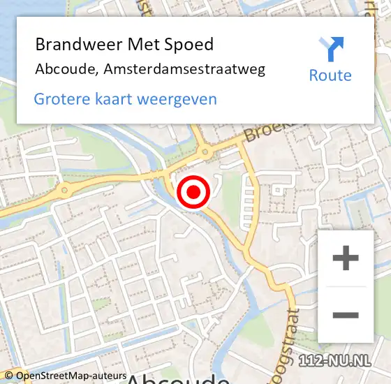 Locatie op kaart van de 112 melding: Brandweer Met Spoed Naar Abcoude, Amsterdamsestraatweg op 3 december 2022 14:26