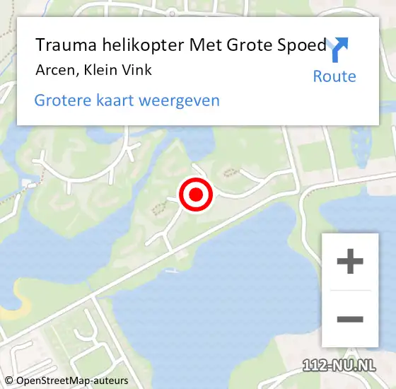 Locatie op kaart van de 112 melding: Trauma helikopter Met Grote Spoed Naar Arcen, Klein Vink op 3 december 2022 15:43
