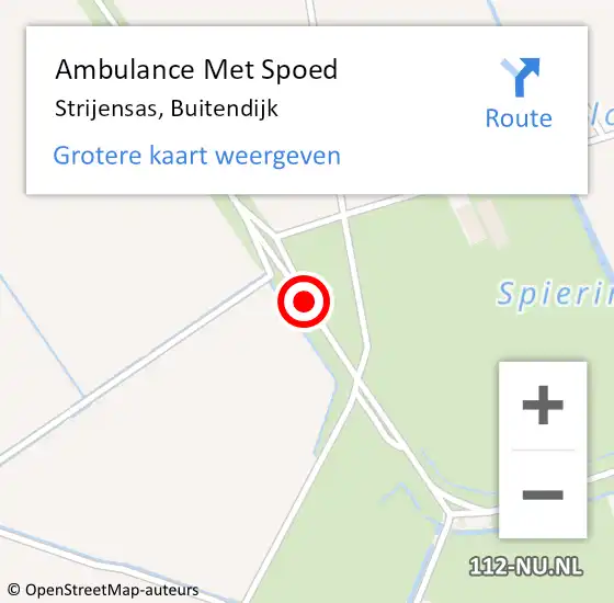 Locatie op kaart van de 112 melding: Ambulance Met Spoed Naar Strijensas, Buitendijk op 3 december 2022 20:05