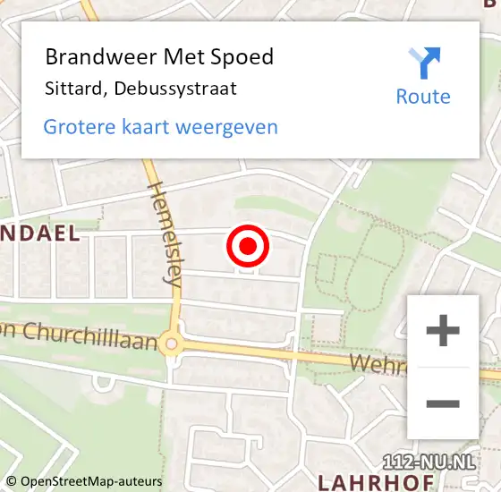 Locatie op kaart van de 112 melding: Brandweer Met Spoed Naar Sittard, Debussystraat op 3 december 2022 20:38